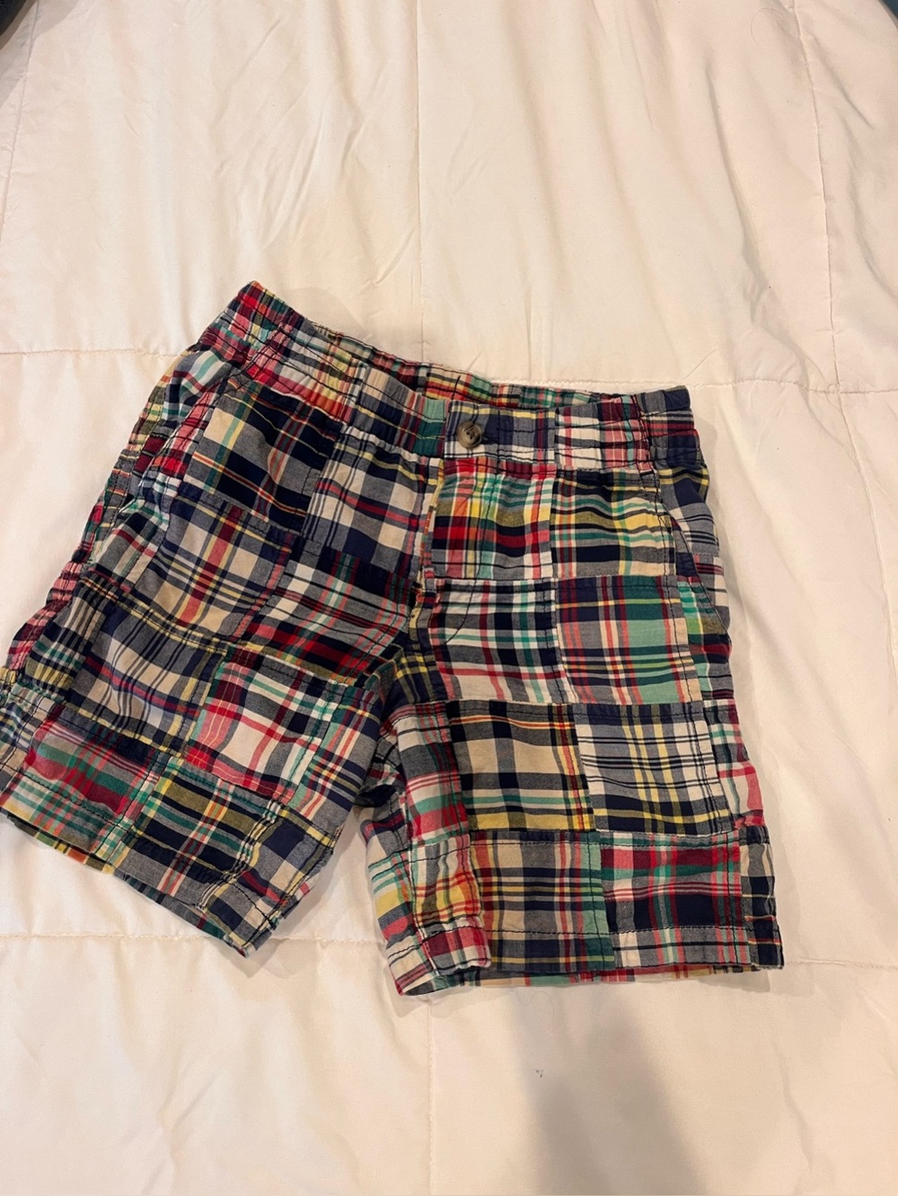 Boys Ralph Lauren Polo Madras  Plaid Shorts Size 8 Blue Red White